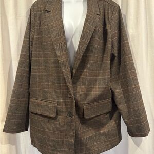 Old Navy Brown Plaid Women's Blazer